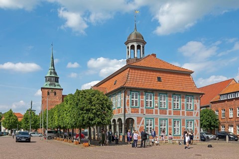 St Mary's Church, Market Square, Town Hall, Boizenburg, Mecklenburg-Vorpommern, Germany, Europe