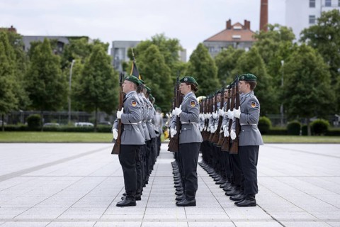 Soldiers from the Bundeswehr Guard Battalion, photographed during the reception of the Lithuanian