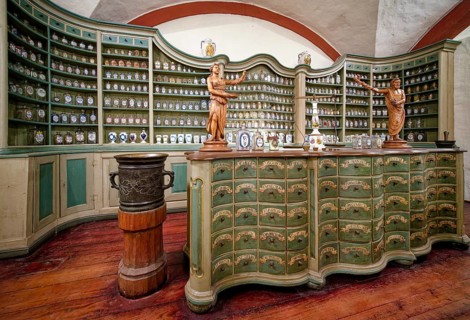 Monastery pharmacy of the Benedictine monastery in Schwarzach, German Pharmacy Museum in Heidelberg
