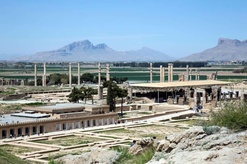View of the ruins of Persepolis. The ancient Persian residential city of Persepolis was one of the
