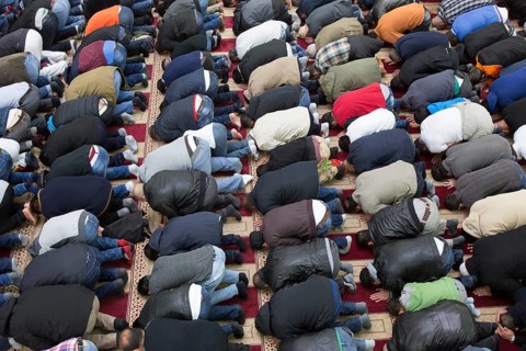 Muslims in Berlin gathered for prayer on 1 May 2015 at the Dar Assalam Mosque, Neukoelln Meeting