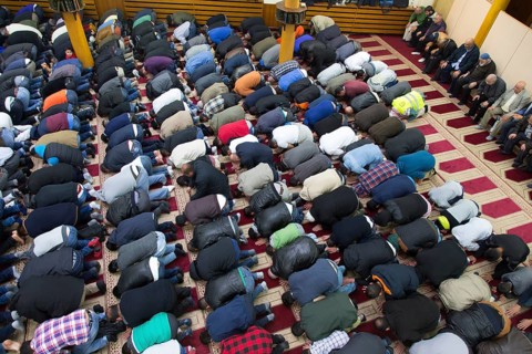 Muslims in Berlin gathered for prayer on 1 May 2015 at the Dar Assalam Mosque, Neukoelln Meeting