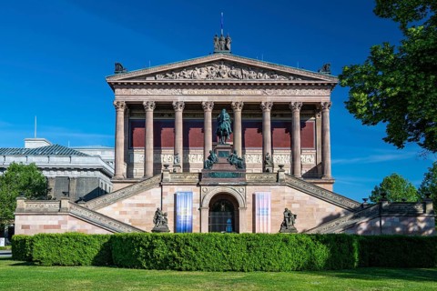Old National Gallery, bronze equestrian statue of Frederick William IV, Museum Island, Mitte,