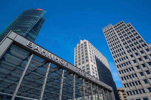 Potsdamer Platz, skyscrapers, railway tower, Sony Center, Beisheim Center, Ritz Carlton luxury