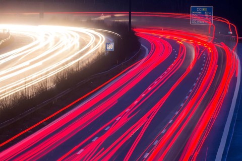 Busy A9 motorway on 15.12.2014. (c) Jochen Eckel, mail@jochen-eckel.de, www.jochen-eckel.de, B a n