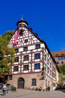 Pilatushaus, Tiergaertnertor, Nuremberg, Middle Franconia, Franconia, Bavaria, Germany, Europe