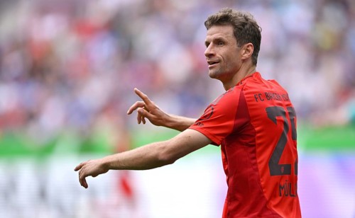 Thomas Mueller FC Bayern Muenchen FCB (25) Gesture, gesture, PreZero Arena, Sinsheim,