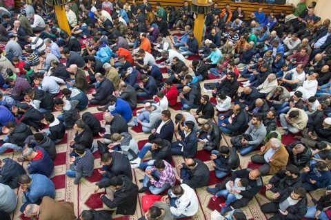 Muslims in Berlin gathered for prayer on 1 May 2015 at the Dar Assalam Mosque, Neukoelln Meeting