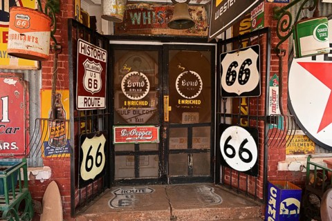 Entrance to the Harley Russel Sandhill Curiosity Shop on Route 66, Erick, Oklahoma