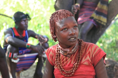 South Ethiopia, Omo region, among the Hamar tribe, Hamer, Hamma, Hammer, Amar or Amer, woman in the