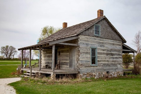 Fort Dodge, Iowa, The Carlson-Richey Cabin at the Fort Museum and Frontier Village. Operated by the