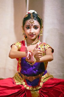 Indian dancer, 10 years old, dances Indian classical dance, portrait, Thekkady, Kerala, India, Asia