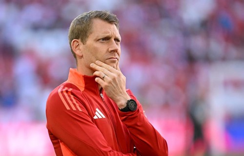 Goalkeeping coach Michael Rechner FC Bayern Munich FCB pensive, Allianz Arena, Munich, Bavaria,