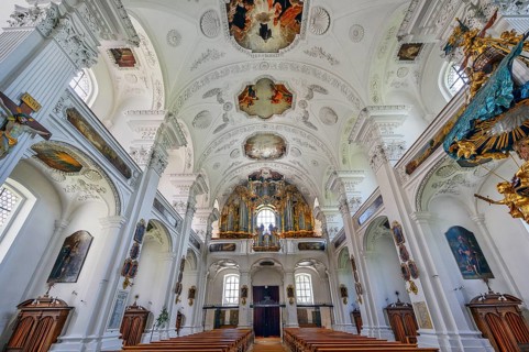 Organ loft, former monastery church of St. Peter and Paul, Irsee monastery or abbey, former