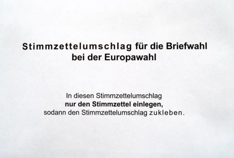 Ballot paper envelope, white, postal vote, official postal voting documents, election,
