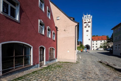 Jesuitengasse, behind Bayertor, Landsberg am Lech, Upper Bavaria, Bavaria, Germany, Europe
