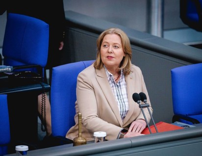 Baerbel Bas, President of the Bundestag, recorded during a speech in the German Bundestag in