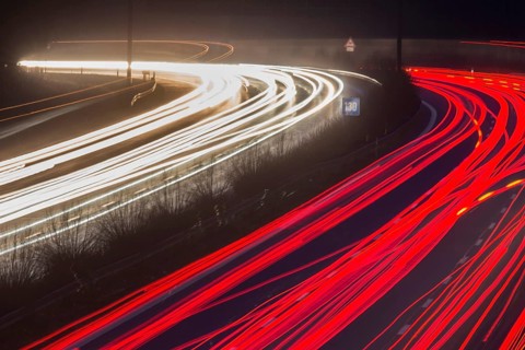 A9 motorway with heavy traffic on 15.12.2014., Beelitz, Germany, Europe