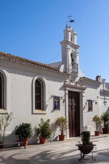 Small church in the old town centre of Chipiona, Andalusia, Spain, Europe