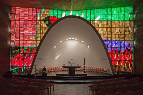 Chancel of the Church of the Transfiguration of Christ, consecrated in 1961, Feuerstein Castle,