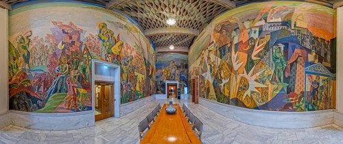 Oslo City Hall Interior Panorama Oslo Norway