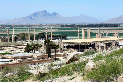 View of the ruins of Persepolis. The ancient Persian residential city of Persepolis was one of the