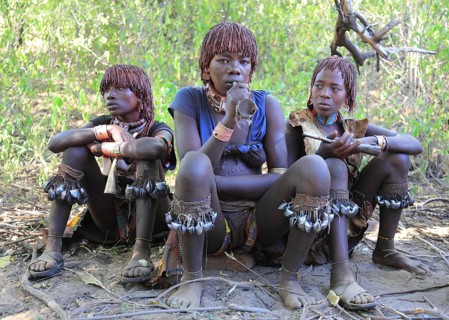 South Ethiopia, Omo region, among the Hamar tribe, Hamer, Hamma, Hammer, Amar or Amer, woman in the