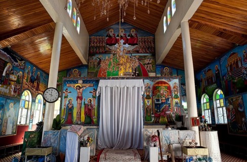 Interior of an Eritrean orthodox church, Nairobi, Kenya, Africa