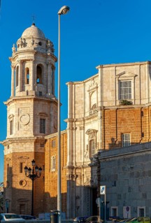 Church tower of Cadiz Cathedral, Andalusia, Spain, Europe