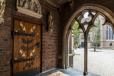 Cloister, Basilica of St Mary, Basilica of St Mary, place of pilgrimage, Kevelaer, Lower Rhine,