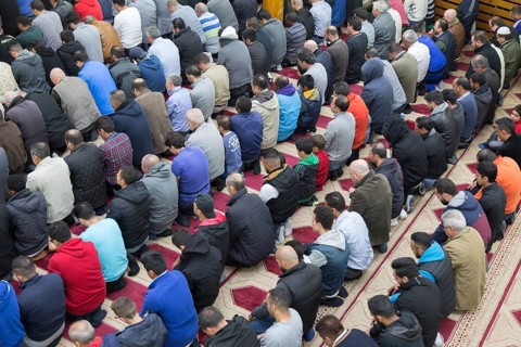 Muslims in Berlin gathered for prayer on 1 May 2015 at the Dar Assalam Mosque, Neukoelln Meeting