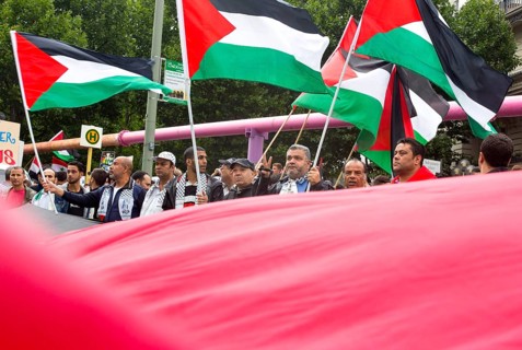 Al Quds Demo. Over 1000 people demonstrate against Israel's military attacks in the Gaza Strip,