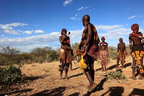 South Ethiopia, Omo region, among the Hamar tribe, Hamer, Hamma, Hammer, Amar or Amer, meeting for