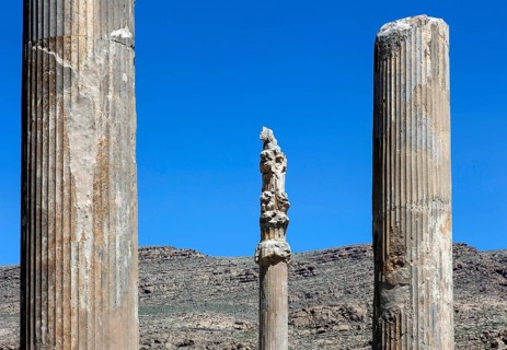 View of the ruins of Persepolis. The ancient Persian residential city of Persepolis was one of the