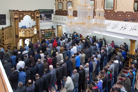Muslims in Berlin gathered for prayer on 1 May 2015 at the Dar Assalam Mosque, Neukoelln Meeting
