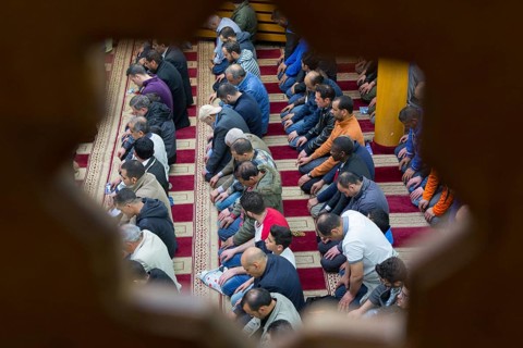 Muslims in Berlin gathered for prayer on 1 May 2015 at the Dar Assalam Mosque, Neukoelln Meeting