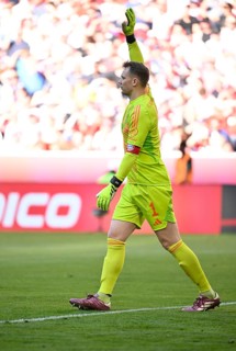 Goalkeeper Manuel Neuer FC Bayern Munich FCB (01) Gesture, Gesture, Allianz Arena, Munich, Bavaria,