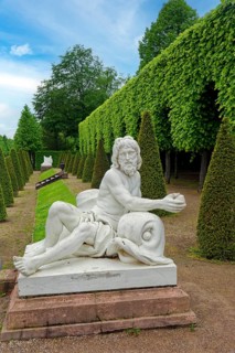 Sculptures in Schwetzingen Palace Gardens, Schwetzingen, Baden-Wuerttemberg, Germany, Europe