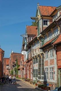 Half-timbered houses, Elbstrasse, Old Town, Lauenburg, Schleswig-Holstein, Germany, Europe