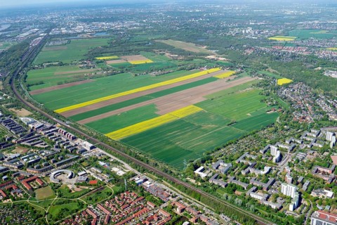 Aerial view, building area, housing construction, Oberbillwerder, Bergedorf, Hamburg, Germany,