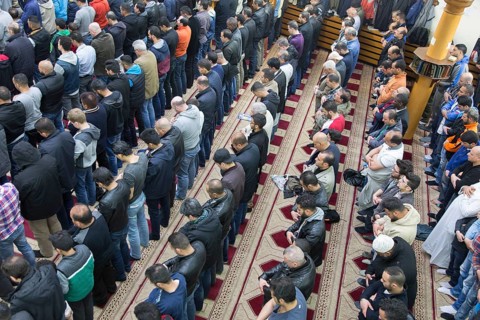Muslims in Berlin gathered for prayer on 1 May 2015 at the Dar Assalam Mosque, Neukoelln Meeting