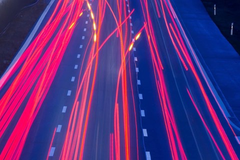 A9 motorway with heavy traffic on 15.12.2014., Beelitz, Germany, Europe