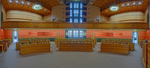 Oslo City Hall Interior Panorama Oslo Norway