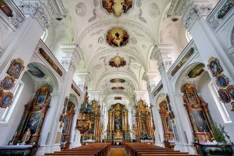 Former monastery church of St. Peter and Paul, Irsee monastery or abbey, former Benedictine abbey,