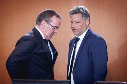 (L-R) Boris Pistorius, Federal Minister of Defence, and Robert Habeck, Federal Minister of