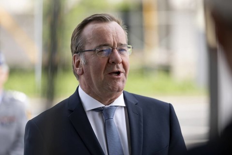 Boris Pistorius (SPD), Federal Minister of Defence, photographed during the reception of the