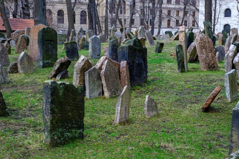Gravestones, old Jewish cemetery, Jewish Museum, Josefstadt, Jewish Quarter, Prague, Bohemia, Czech