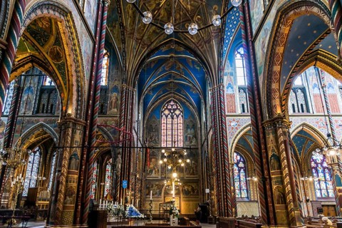 Interior view, Basilica of St Mary, Basilica of St Mary, place of pilgrimage, Kevelaer, Lower