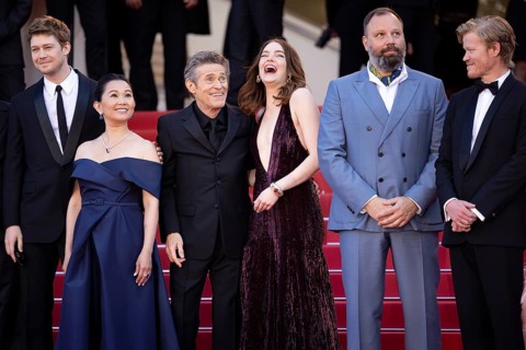 Cannes, France, 17.5.2024: Joe Alwyn, Willem Dafoe, Emma Stone, Yorgos Lanthimos and Jesse Plemons