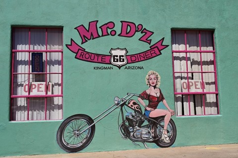 Mural of Mr D'z Diner on Route 66, Kingman, Arizona